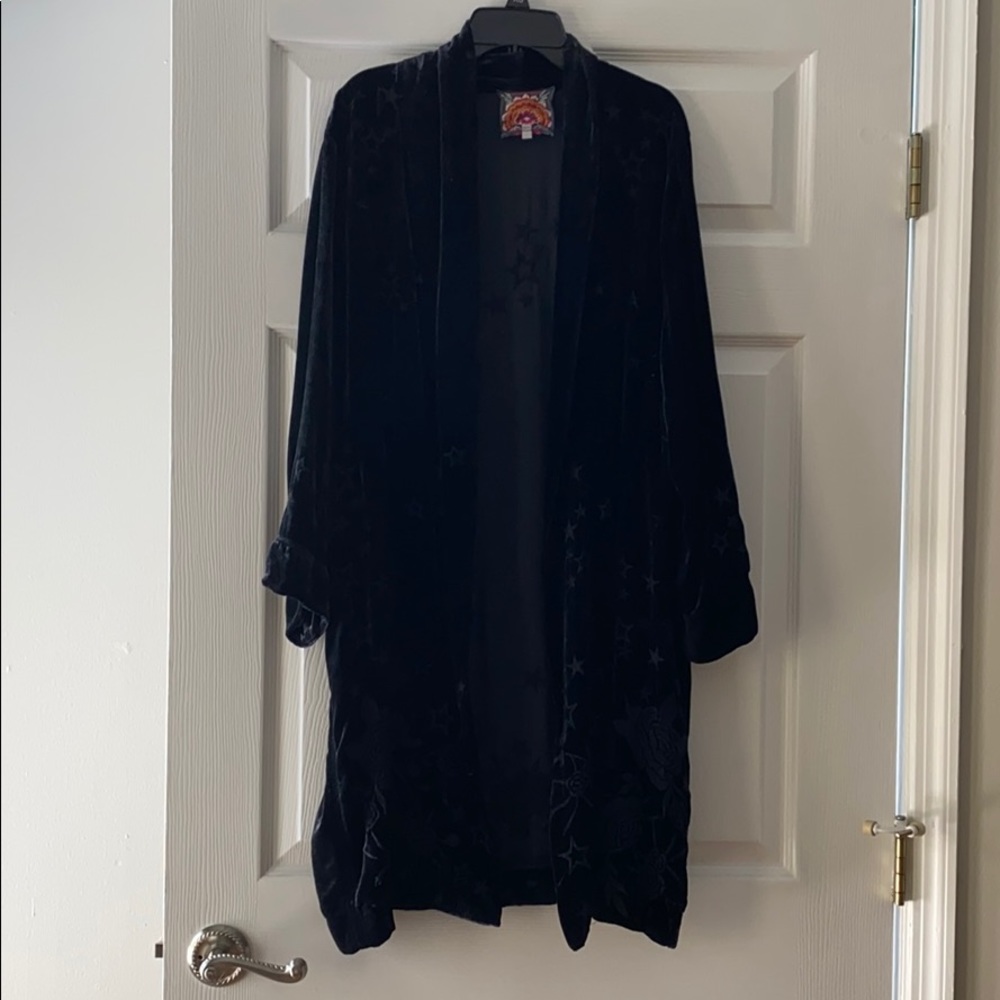 Johnny Was Black Velvet Duster
